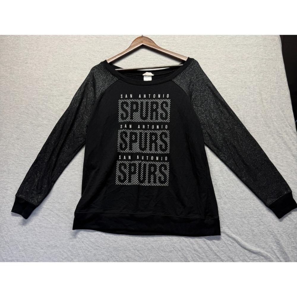 San Antonio Spurs‎ Sweatshirt Women's 2XL Black Sparkling NBA Basketball Sports